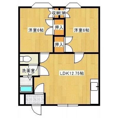 ベルメゾンTD(2LDK/1階)の間取り写真