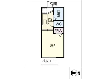 カレッジハウス日野A(1K/1階)の間取り写真