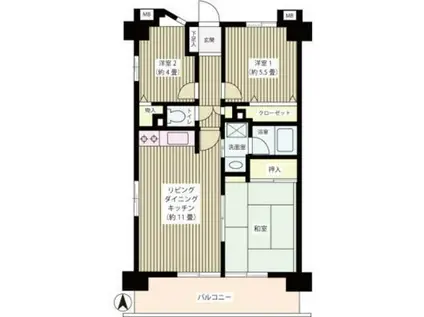 ヴェルデ武蔵野(3LDK/5階)の間取り写真