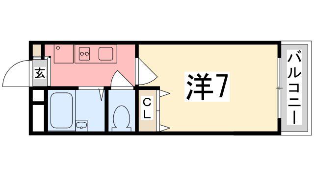 雅ガーデンハイツN棟(1K/2階)の間取り写真