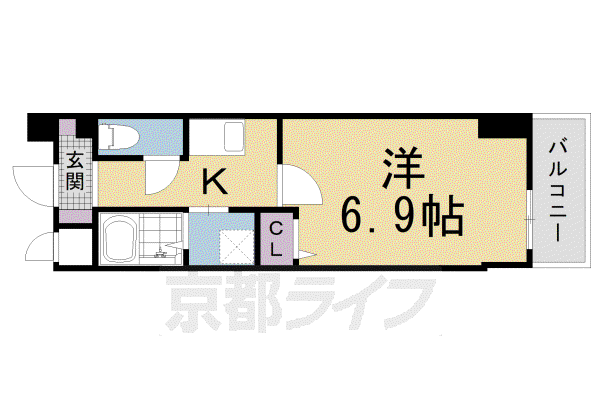 ESTRUTH KYOTO(1K/8階)の間取り写真
