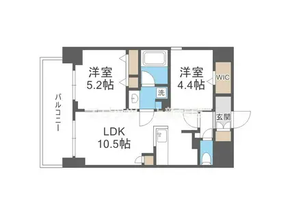 アーバネックス梅田中崎町II(2LDK/5階)の間取り写真