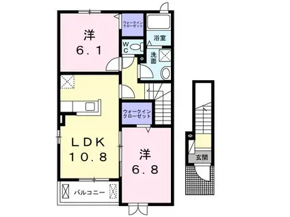 レオーネ(2LDK/2階)の間取り写真