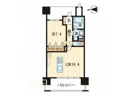 アルファステイツ高松駅前(1LDK/14階)の間取り写真