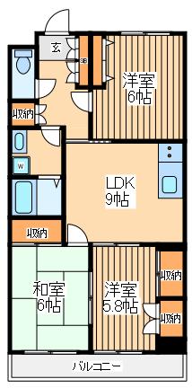 サンライズマンション(3LDK/3階)の間取り写真