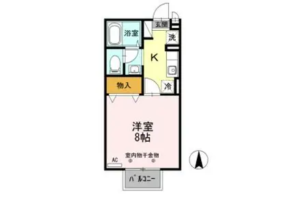 COURT イースト(1K/2階)の間取り写真