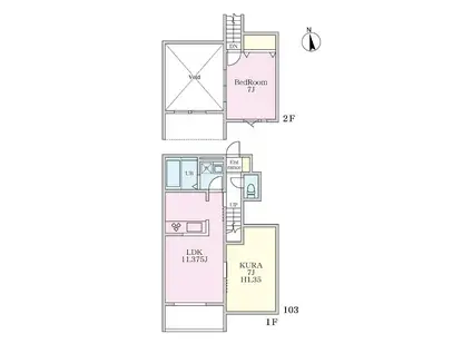 ヴィラ・メンヒ(1SLDK/1階)の間取り写真