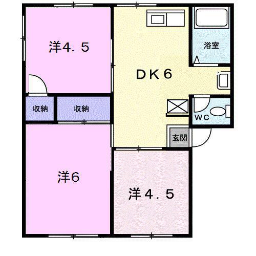 メゾンYAMAMOTO(3DK/1階)の間取り写真