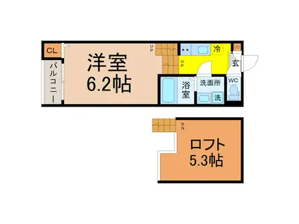 ハーモニーテラス切戸町III(1K/1階)の間取り写真