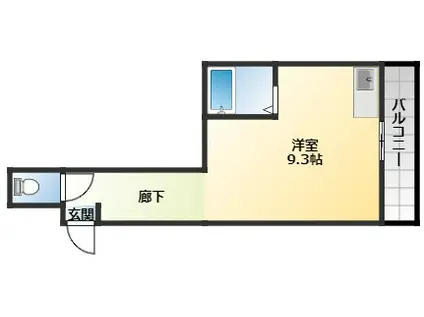 ラ・マルセイユ(ワンルーム/1階)の間取り写真