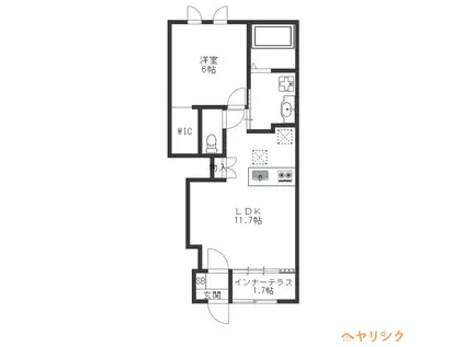 フランシーズ(1LDK/1階)の間取り写真
