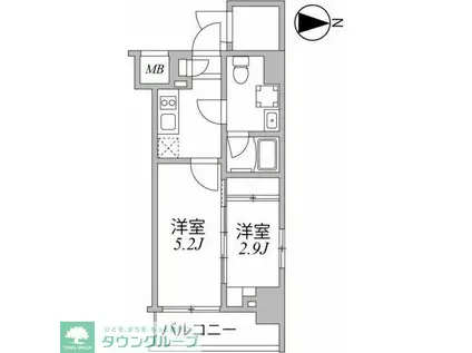 シーフォルム住吉(2K/5階)の間取り写真