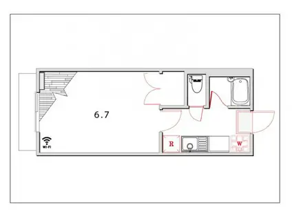 セイル94(1K/1階)の間取り写真