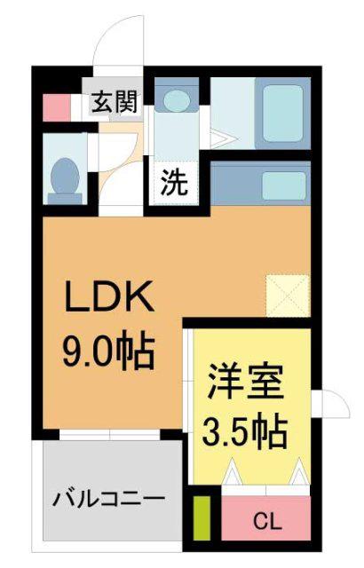 シエーナ川西美園(1LDK/1階)の間取り写真