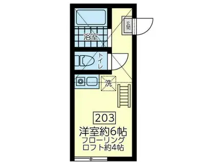 ユナイト鶴見ジョセフ・マッカ―シー(ワンルーム/2階)の間取り写真