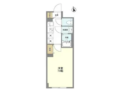 ウェルスクエア学芸大学II(1K/2階)の間取り写真