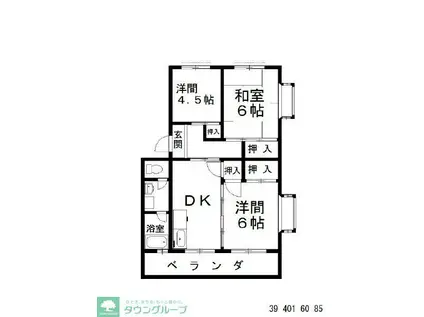 パークハイツ左京山(3DK/4階)の間取り写真