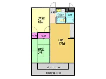 プラザ伊保(2LDK/2階)の間取り写真