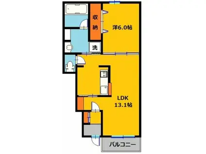 ラフィーネ(1LDK/1階)の間取り写真