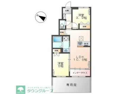 ブルークラウドB(2LDK/1階)の間取り写真