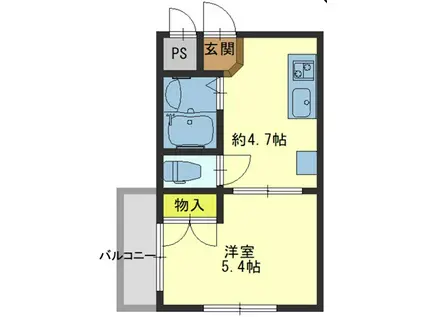 クレメント園田(1K/1階)の間取り写真