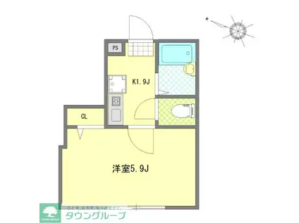 WELLBEING青砥I(1K/2階)の間取り写真