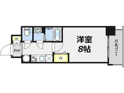 フォーリアライズ梅田レーベン(1K/8階)の間取り写真