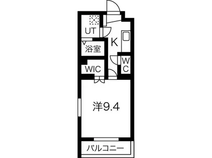 ラフィネ(1K/3階)の間取り写真