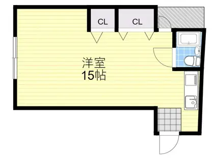 マンション吉見(ワンルーム/4階)の間取り写真