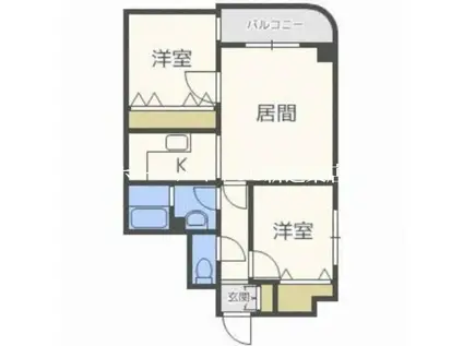 ハウスNYPビルディング(2LDK/4階)の間取り写真