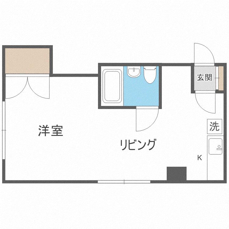 リバーサイド菊水(ワンルーム/4階)の間取り写真