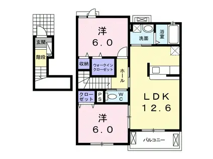 クオーレ I(2LDK/2階)の間取り写真