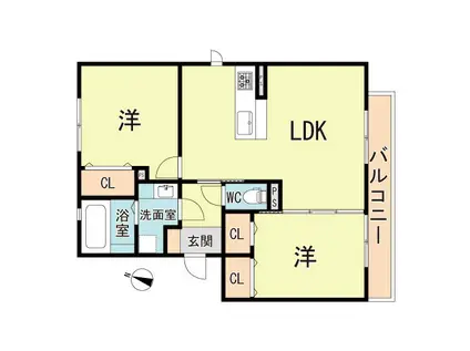 コート・ド・メール(2LDK/2階)の間取り写真