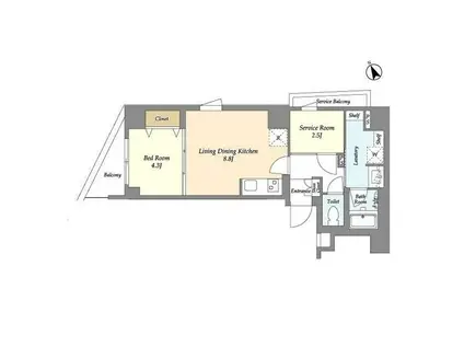 AIFLAT代々木上原(1SLDK/3階)の間取り写真