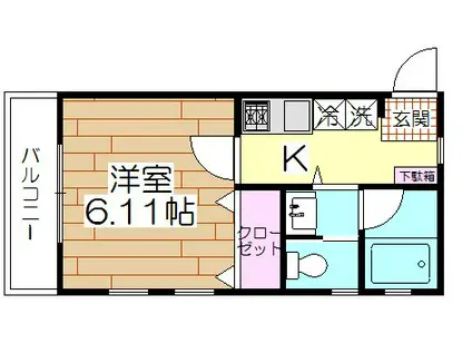 ネット第85(1K/1階)の間取り写真