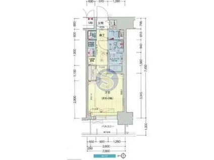 プレサンス梅田東グラッド(1K/11階)の間取り写真