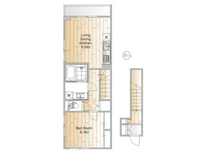 アストミヤ荏原(1LDK/2階)の間取り写真