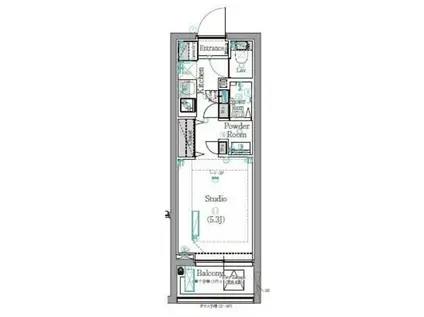 ビーシティアパートメント立川TAPP(ワンルーム/2階)の間取り写真