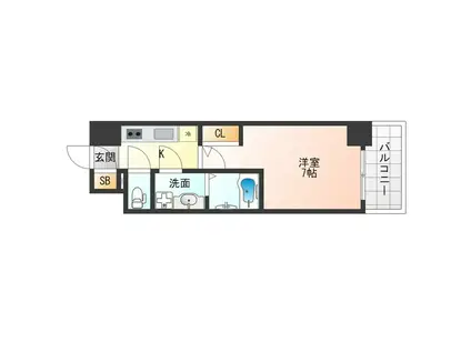 S-RESIDENCE福島玉川DEUX(1K/15階)の間取り写真