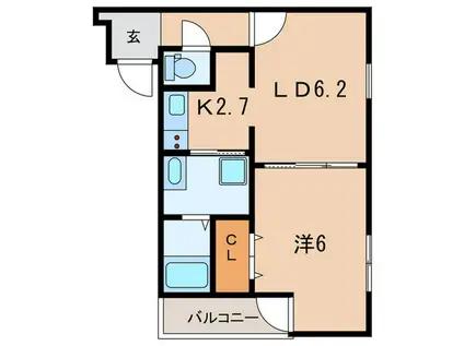 フジパレス南武庫之荘II番館(1LDK/2階)の間取り写真