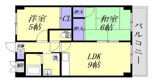 ファミール昭栄(2LDK/3階)の間取り写真
