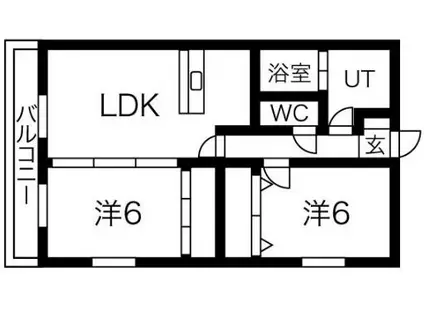 LA VISTA HIROSE(2LDK/3階)の間取り写真
