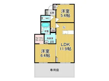 ピコロモンド A(2LDK/1階)の間取り写真