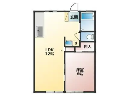 リゾートハイツ八戸2 A棟(1LDK/2階)の間取り写真