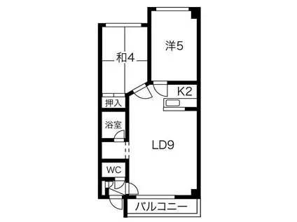 リー白石(2LDK/2階)の間取り写真