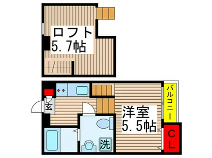 LA VERITA勝田台(ワンルーム/1階)の間取り写真