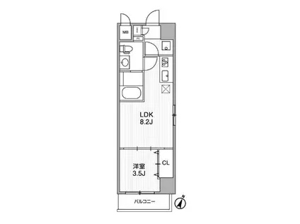 ルーツヨコハマヨシノチョウ(1LDK/3階)の間取り写真