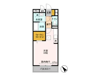 カメリア武蔵藤沢(ワンルーム/1階)の間取り写真