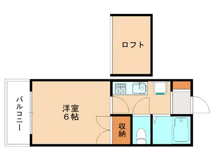 ステーションコーポ福間(1K/2階)の間取り写真