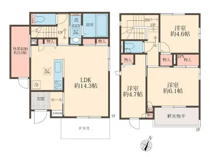 GRAND VILLA(3LDK/1階)の間取り写真